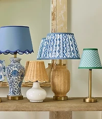 Southern Living Customizable Rechargeable Large Ikat Pleated Empire Lamp Shade