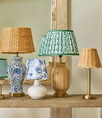 Southern Living Customizable Rechargeable Large Ikat Pleated Empire Lamp Shade