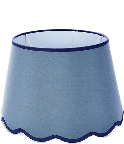 Southern Living Customizable Rechargeable Large Scalloped Tapered Drum Lamp Shade