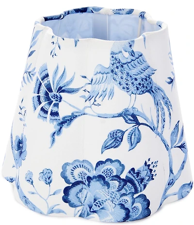 Southern Living Customizable Rechargeable Small Fluted Tapered Drum Branches Floral Lamp Shade