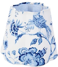 Southern Living Customizable Rechargeable Small Fluted Tapered Drum Branches Floral Lamp Shade