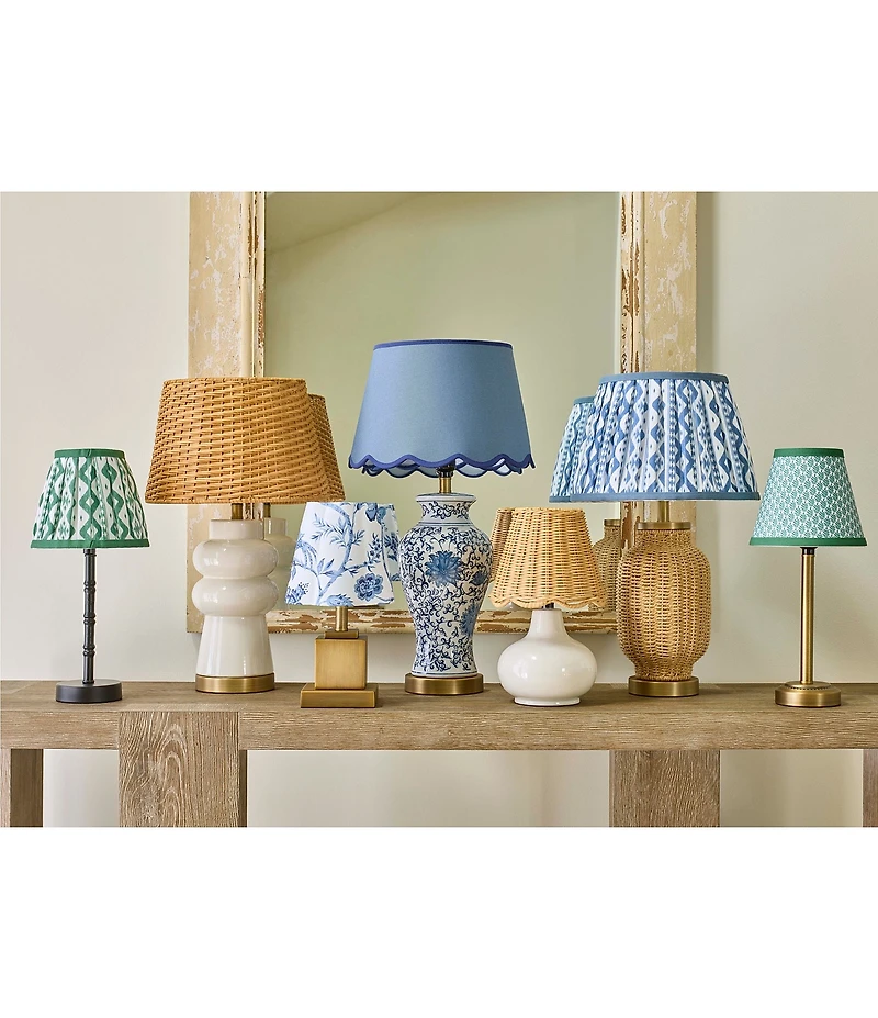 Southern Living Customizable Rechargeable Ikat Pleated Empire Lamp Shade