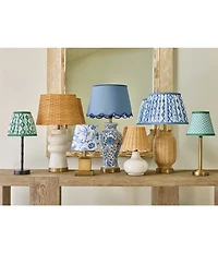 Southern Living Customizable Rechargeable Ikat Pleated Empire Lamp Shade