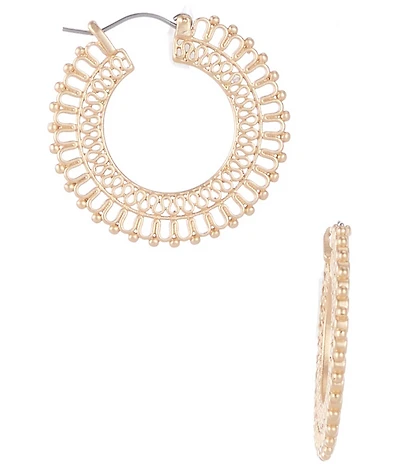 Southern Living Decorative Open Metal Hoop Earrings
