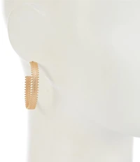 Southern Living Delicate Heart Textured Metal Hoop Earrings