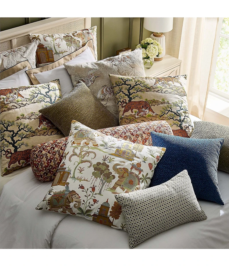 Southern Living Design House Elephant Embroidered Filled Euro Sham