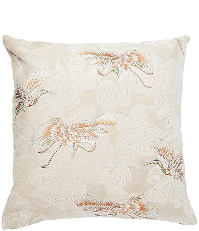 Southern Living Design House Embroidery Crane Filled Euro Sham
