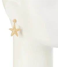 Southern Living Dot Textured Stud Metal Starfish Drop Earrings