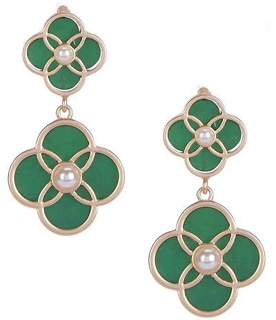 Southern Living Double Clover Drop Earrings
