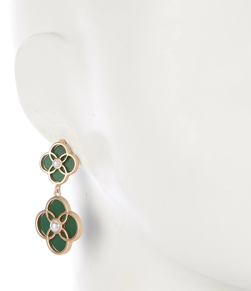 Southern Living Double Clover Drop Earrings