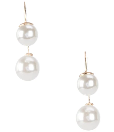 Southern Living Double Pearl Threader Drop Earrings