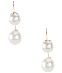 Southern Living Double Pearl Threader Drop Earrings