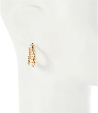 Southern Living Double Row Pearl Beaded Hoop Earrings