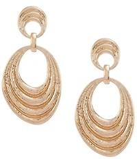 Southern Living Double Textured Disc Orbital Drop Earrings
