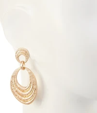 Southern Living Double Textured Disc Orbital Drop Earrings