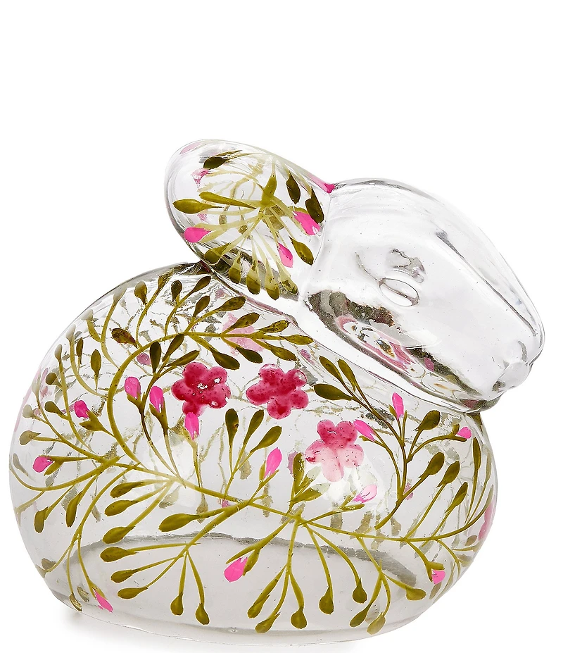 Southern Living Easter Collection Hand Painted Floral Glass Bunny Figurine