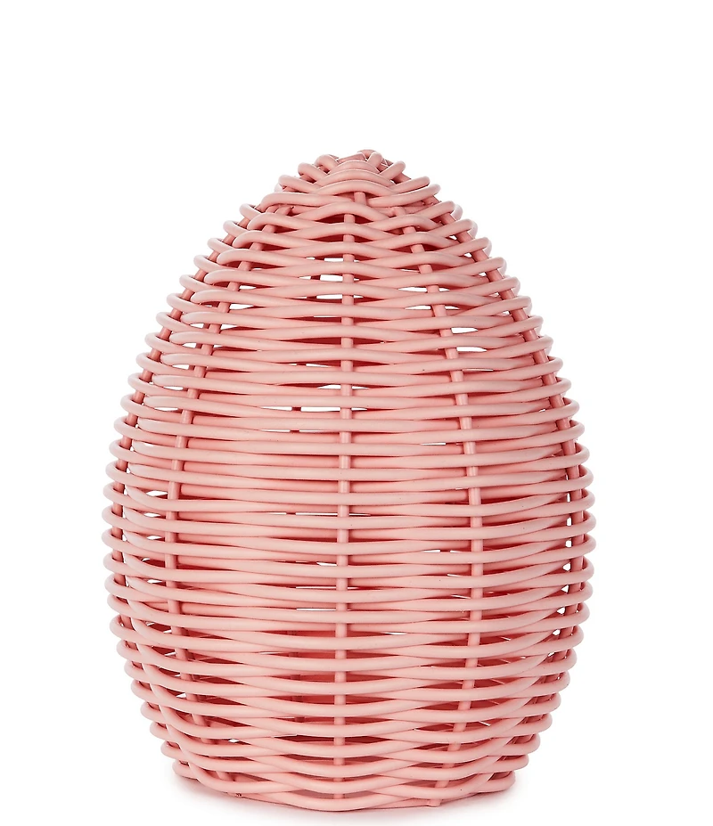 Southern Living Easter Collection Wicker Look Small Pink Egg Tabletop Decor
