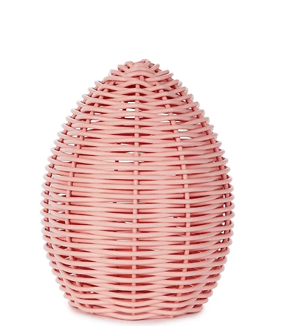 Southern Living Easter Collection Wicker Look Small Pink Egg Tabletop Decor