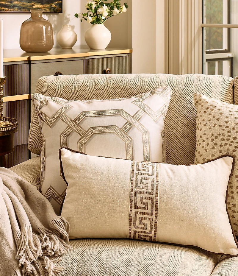 Southern Living Embroidered Animal Print Decorative Pillow