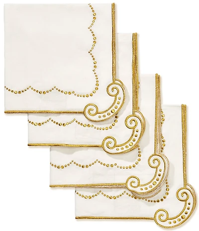 Southern Living Embroidered Scalloped Napkins, Set of 4