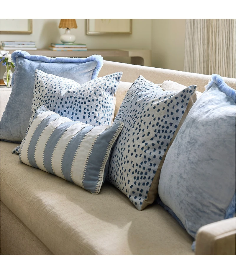 Southern Living Embroidered Stripe Lumbar Pillow