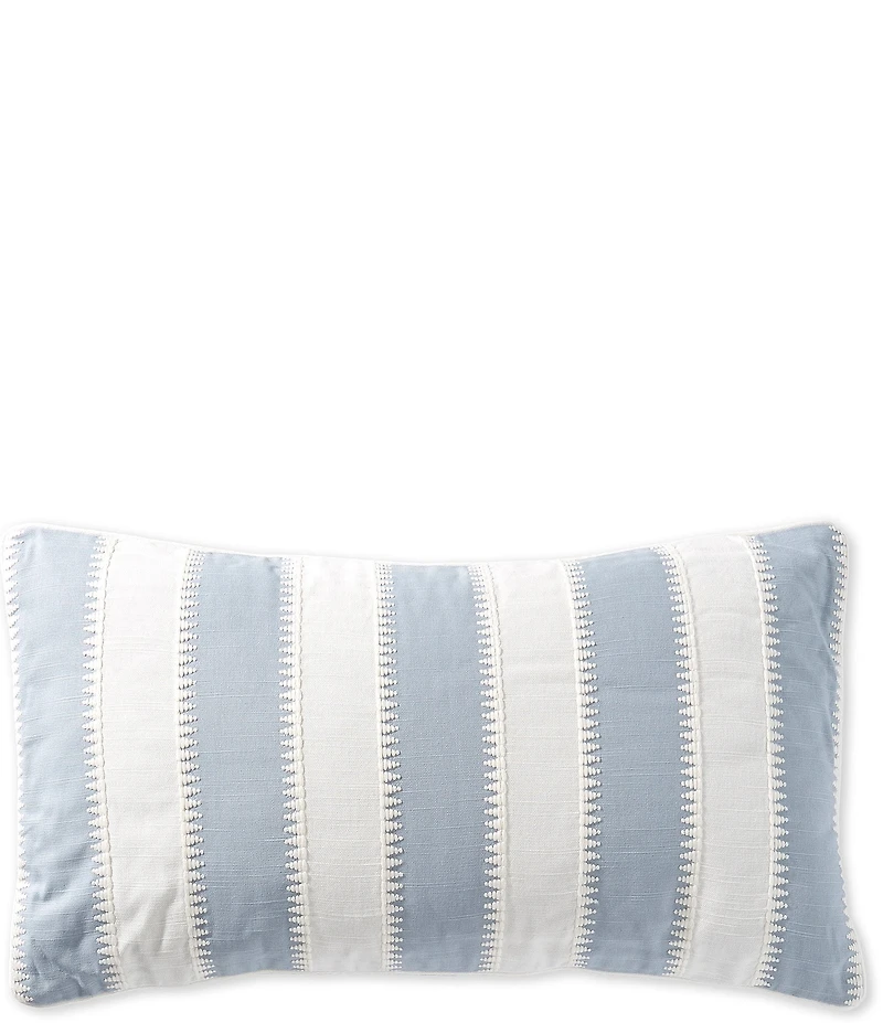 Southern Living Embroidered Stripe Lumbar Pillow