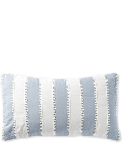 Southern Living Embroidered Stripe Lumbar Pillow