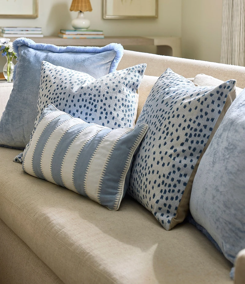 Southern Living Embroidered Stripe Lumbar Pillow