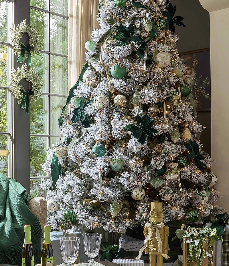 Southern Living Evergreen Collection 4#double; Green Plaid Decorative Ribbon