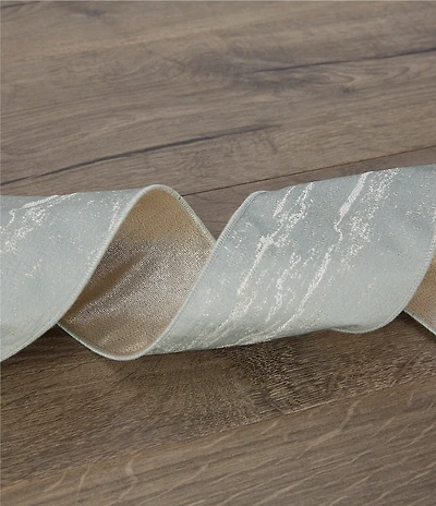 Southern Living Evergreen Collection 4#double; Sage Woodgrain Decorative Ribbon