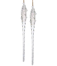 Southern Living Evergreen Collection Beaded Glass Icicle Ornament, Set of 2