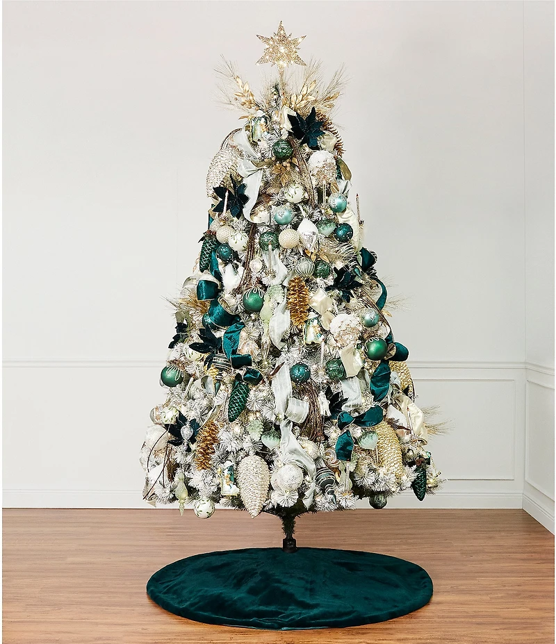 Southern Living Evergreen Collection Glitter Swirl Glass Ball Ornament, Set of 2