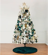 Southern Living Evergreen Collection Glitter Swirl Glass Ball Ornament, Set of 2