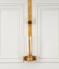 Southern Living Evergreen Collection Gold Wreath Holder with Hurricane