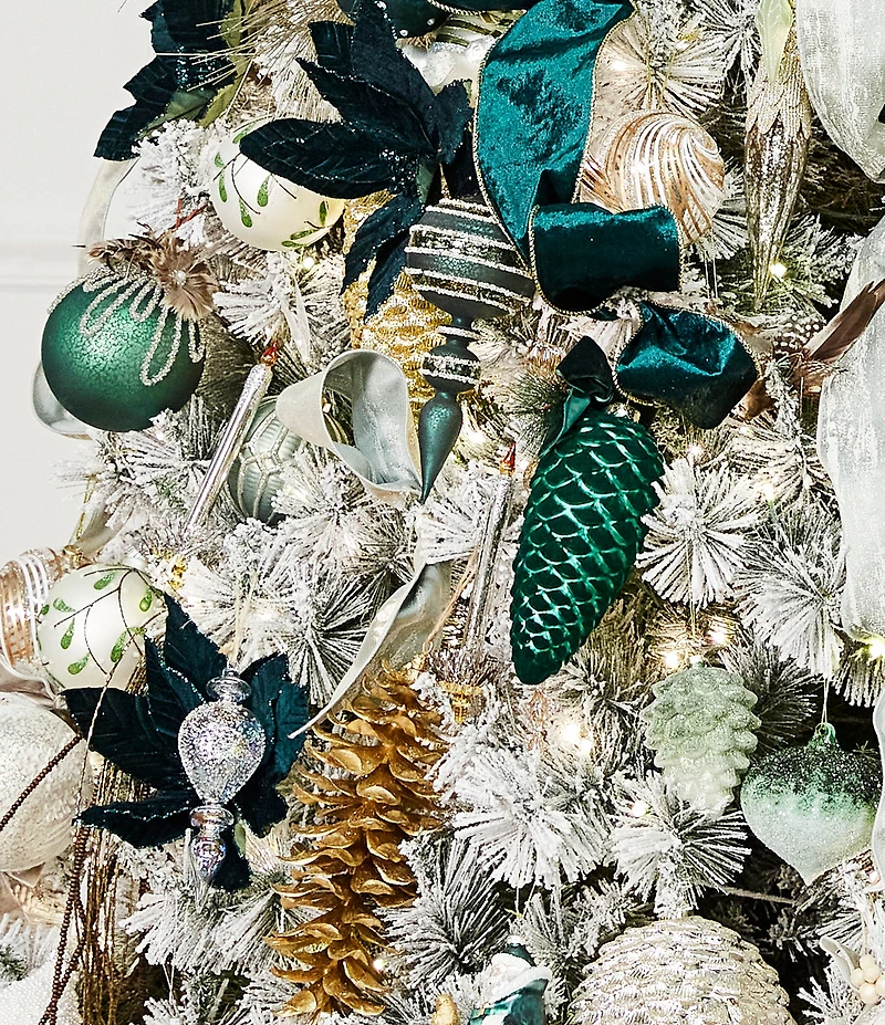 Southern Living Evergreen Collection Icy Iridescent Glass Finial Ornament, Set of 2