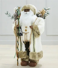 Southern Living Evergreen Collection Large Woodsy Rustic African American Santa Figurine