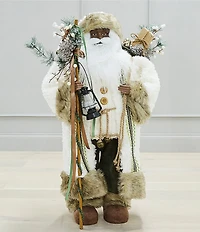 Southern Living Evergreen Collection Large Woodsy Rustic African American Santa Figurine