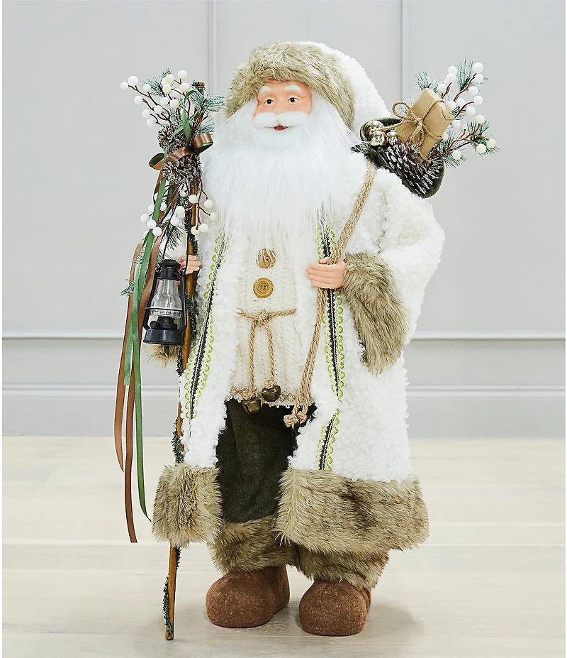 Southern Living Evergreen Collection Large Woodsy Rustic Santa Figurine