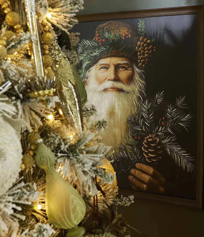 Southern Living Evergreen Collection Large Woodsy Santa Painting