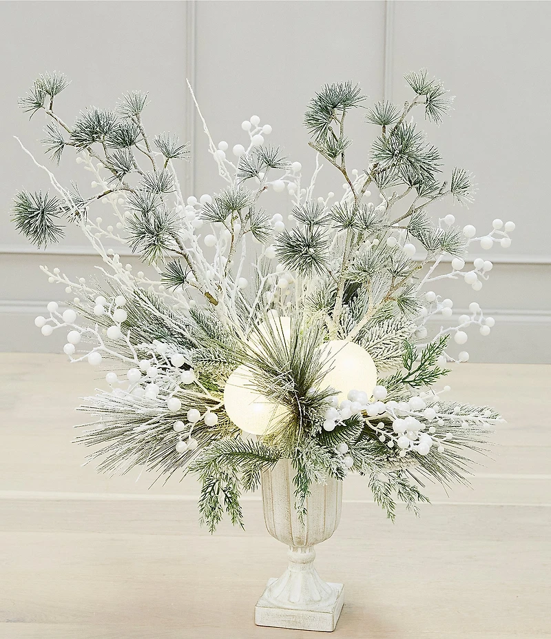 Southern Living Evergreen Collection Pre-Lit LED Woodsy Greenery Arrangement