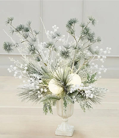 Southern Living Evergreen Collection Pre-Lit LED Woodsy Greenery Arrangement