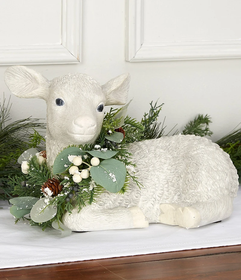Southern Living Evergreen Collection Sitting Lamb Figurine