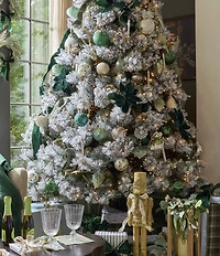 Southern Living Evergreen Collection Sugared Ombre Glass Onion Ornament, Set of 2