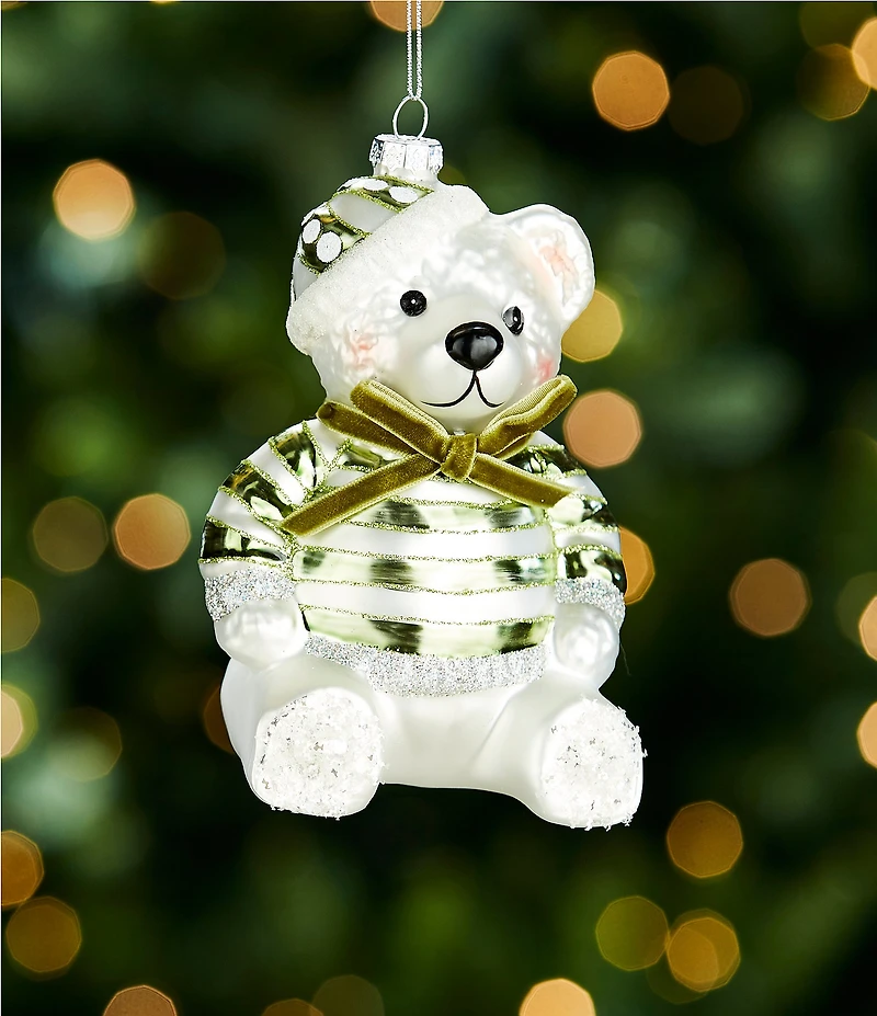 Southern Living Evergreen Collection Teddy Bear Glass Ornament