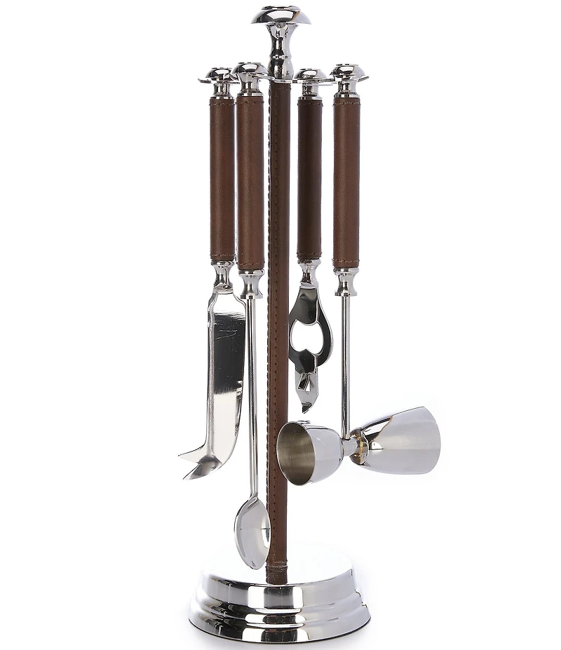 Southern Living Faux Leather Bar Tool Set
