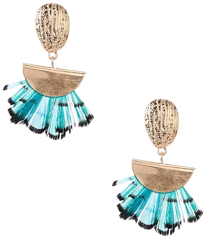 Southern Living Feather Statement Drop Earrings