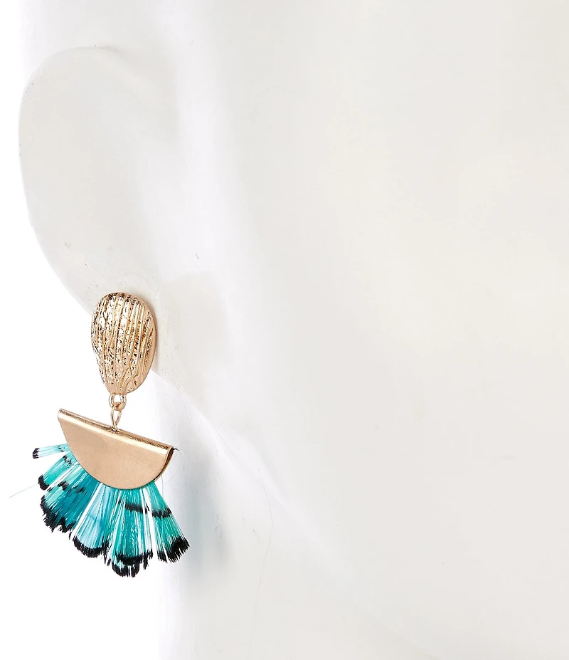 Southern Living Feather Statement Drop Earrings