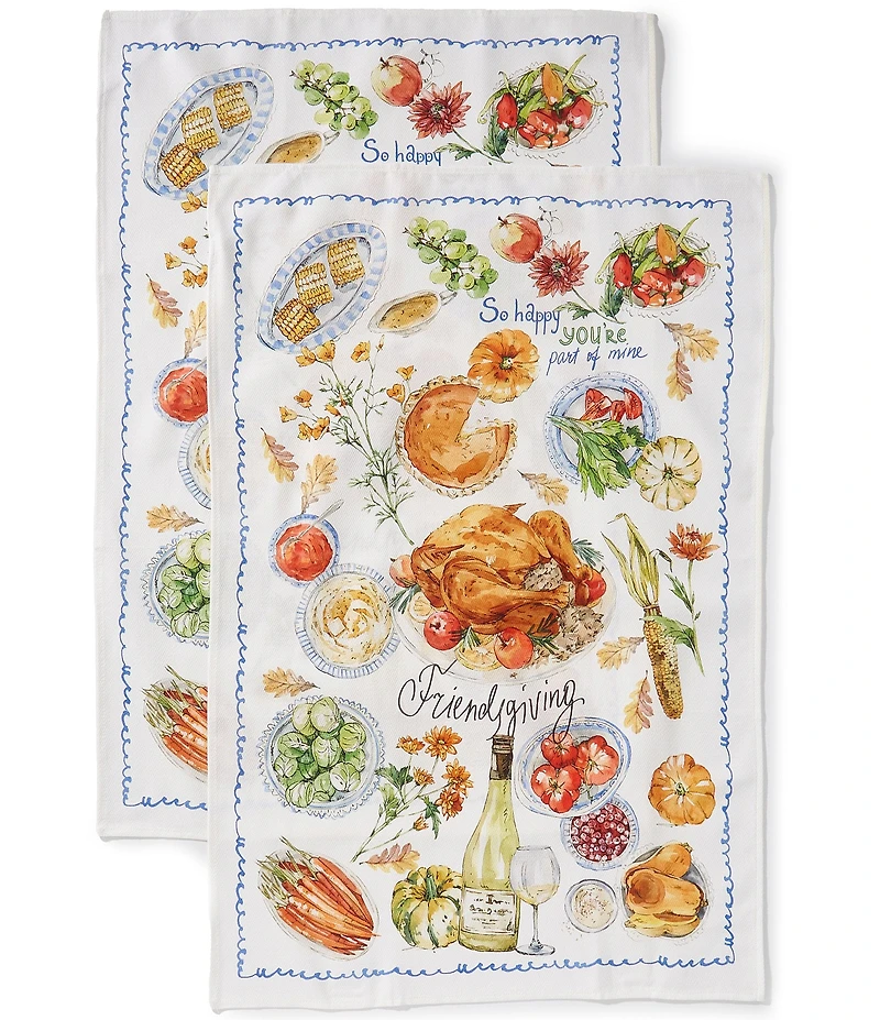 Southern Living Festive Fall Friendsgiving Kitchen Towels, Set of 2