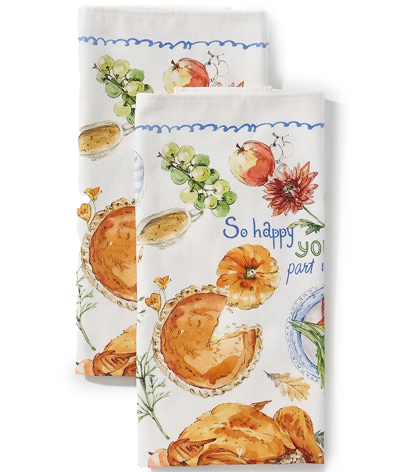 Southern Living Festive Fall Friendsgiving Kitchen Towels, Set of 2