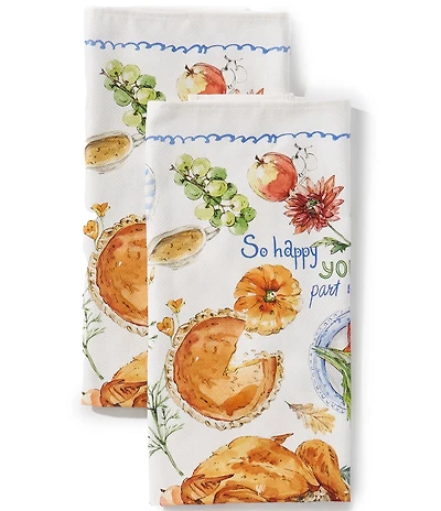 Southern Living Festive Fall Friendsgiving Kitchen Towels, Set of 2